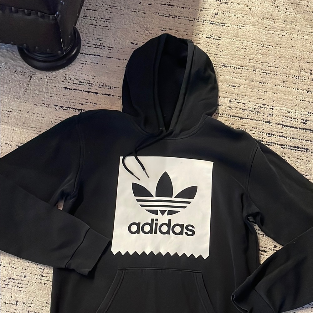 Adidas Black Hoodie with White Logo